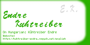 endre kuhtreiber business card